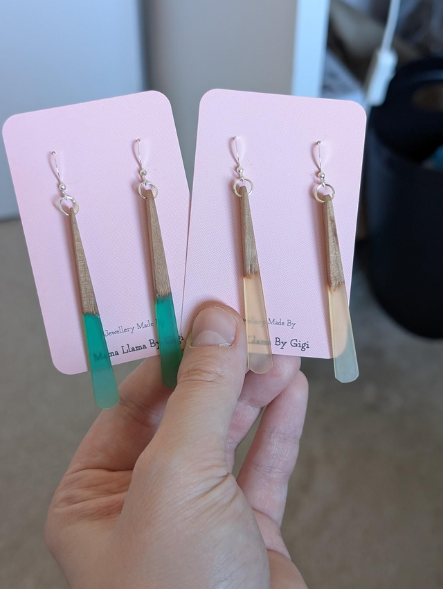 Wooden and acrylic earrings 