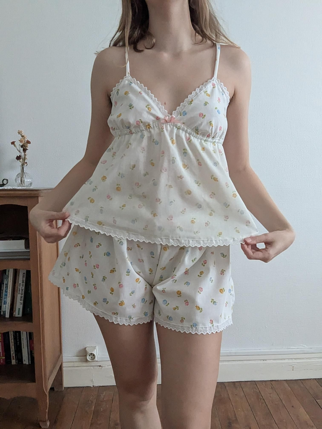Pyjama short - fleurs colorées - XS/S 
