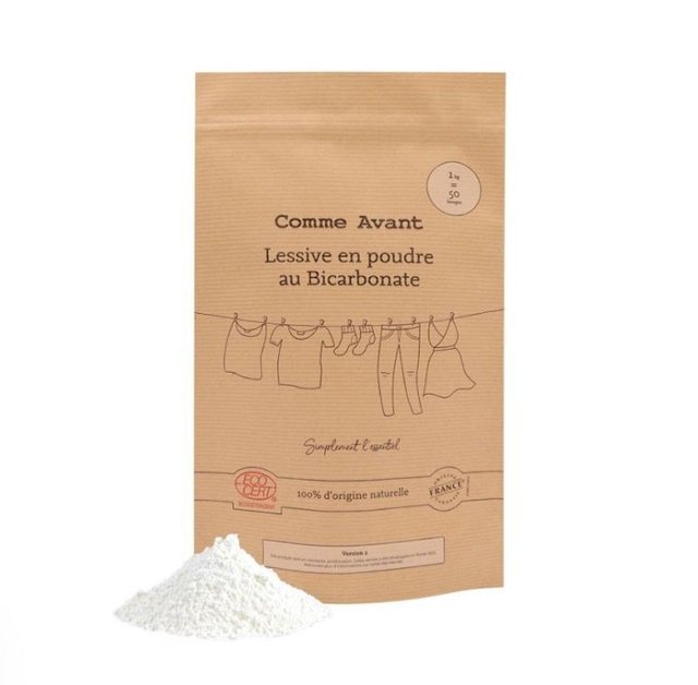 Lessive en poudre bicarbonate 1kg - Comme Avant