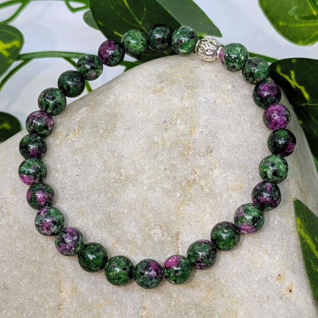 Bracelet "Rubis/fuschite" 6mm BR-043