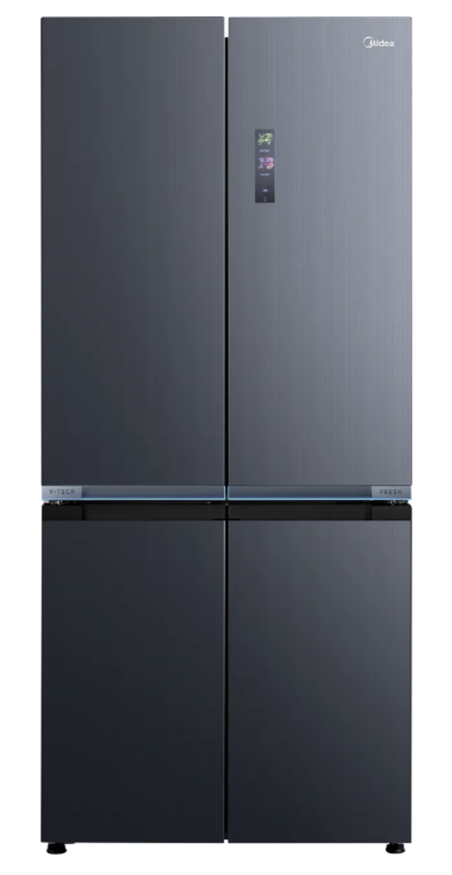 Midea Insta Fit Master MDRM706BIE70 Total No Frost American Fridge Freezer - Midnight Glass - E Rated