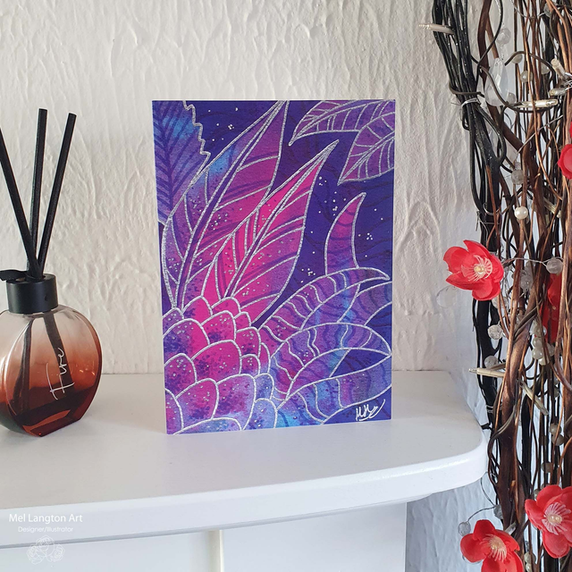 Purple Succulents Greeting Card