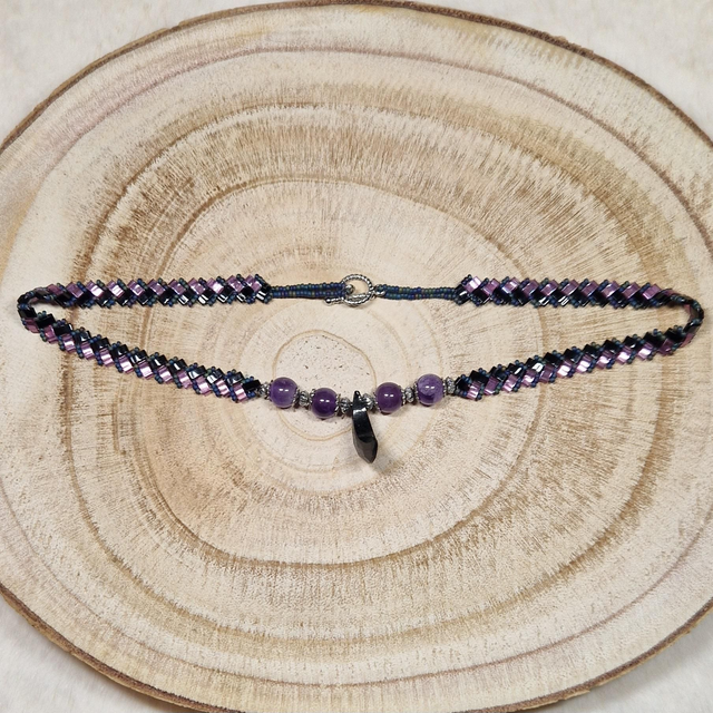  Ras du cou Fin Lune Onyx