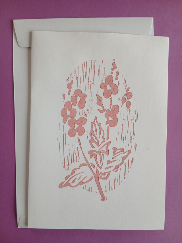 Carte motif Floral Véronique Rose