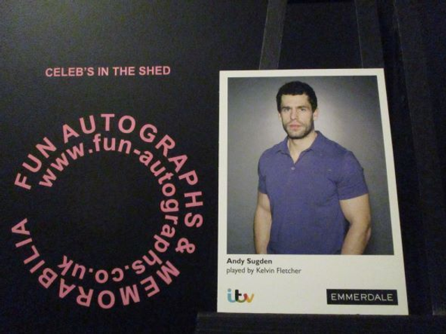 Kelvin Fletcher (Andy Sugden) Original Emmerdale Coloured Itv Logo Cast Card