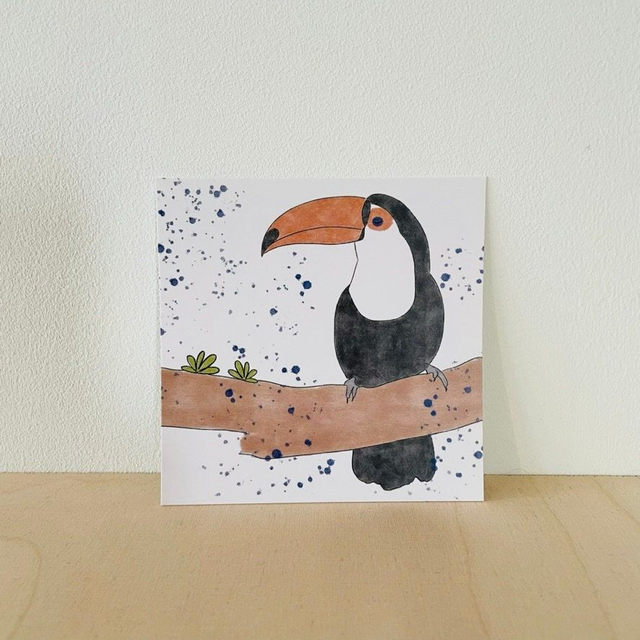 Kleine kaart toekan, 10 x 10 cm