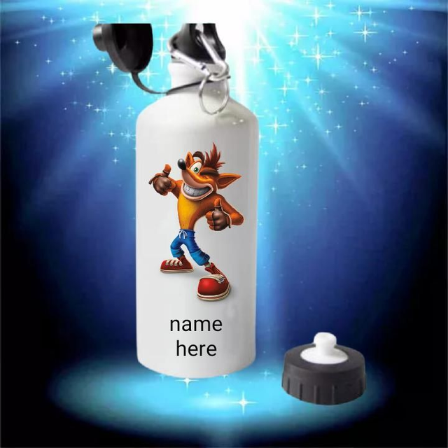 Crash bandicoot water bottle with free personalisation 