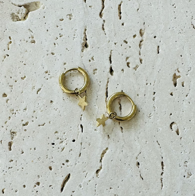 Oorbellen ster goud minin