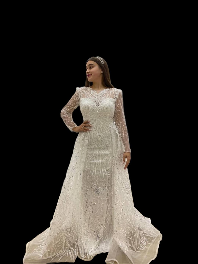 Robe de Mariée Sirène Col Coeur à Strass / Réf : RMS15