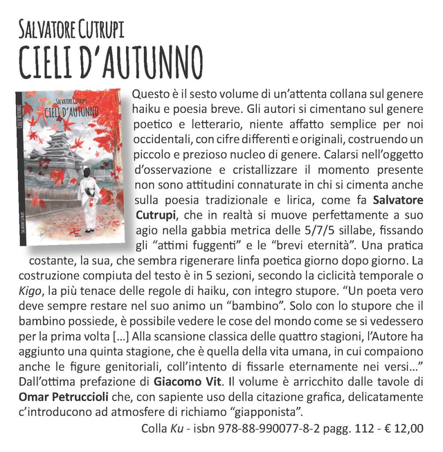 Salvatore Cutrupi, "Cieli d'autunno", qudulibri 2019
