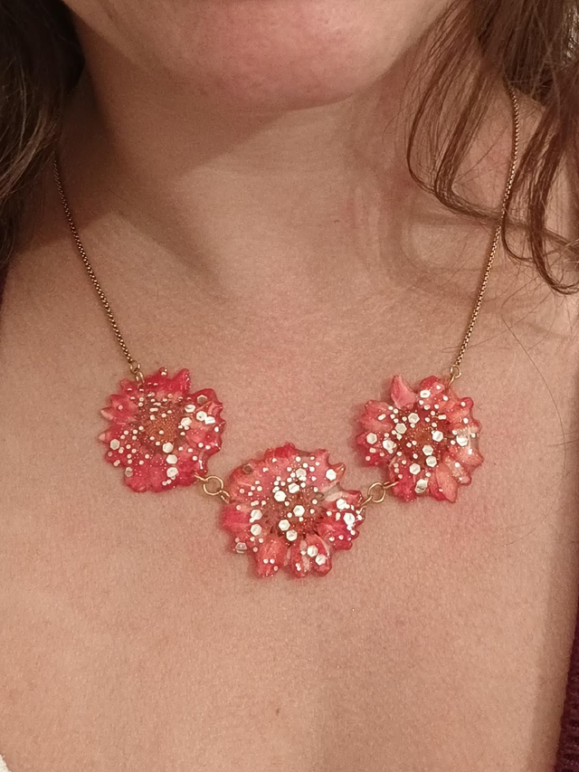 Modèle unique - Collier 3 fleurs séchées 