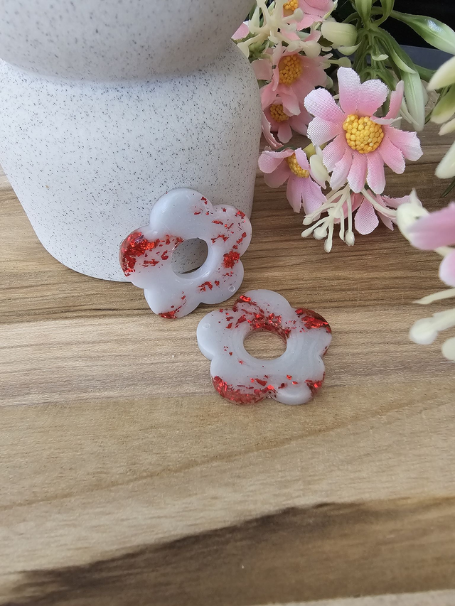 🏵️​FLOWER POP interchangeable Gris paillette Rouge/1🏵️