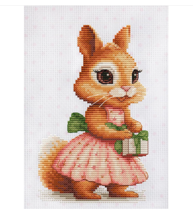 Eichhörnchen mit Geschenk