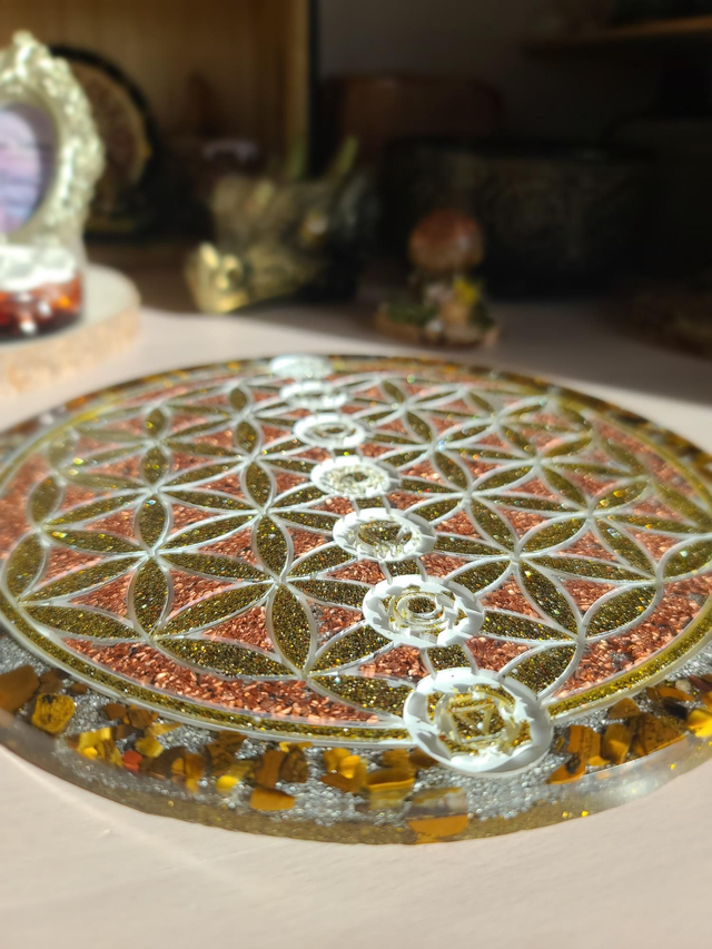 Fleur de vie 7 Chakras Œil de tigre 🐯