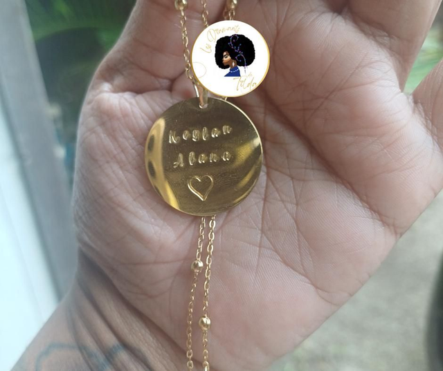  Chaîne + pendentif Rond à graver 