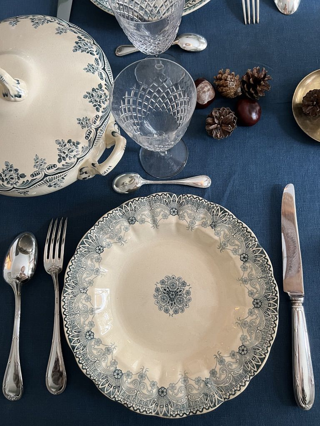 NINON - Suite de 6 assiettes creuses dépareillées - Terre de Fer