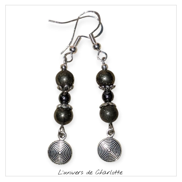 Boucles d&#039;oreilles &quot;Pyrite&quot; BO-136