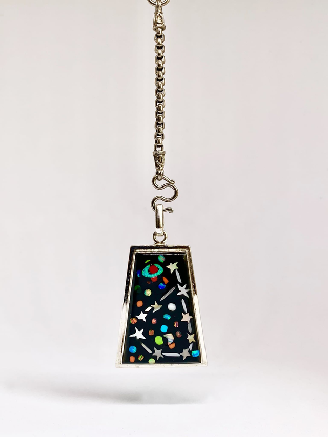 Pendentif Galaxy CAPRICORNE argent massif et pierres naturelles 