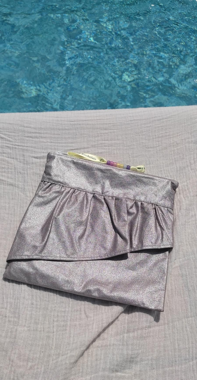 Pochette rose paillettée