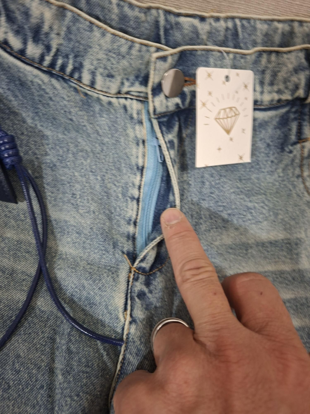 Jean wide leg délavé fille 10 ans (100% Coton) – NEUF avec étiquette