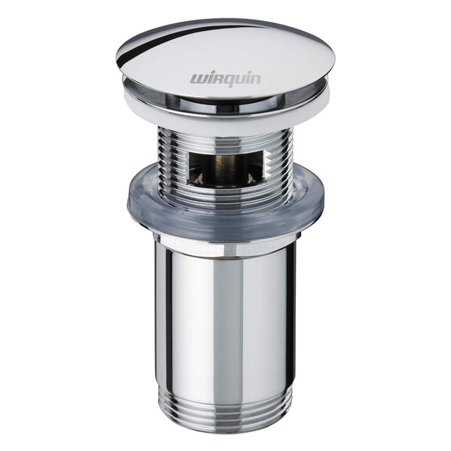 Wirquin 30723390 Designer Brass Quick Clac Basin Waste with Overflow and Long Drain Body, Chrome