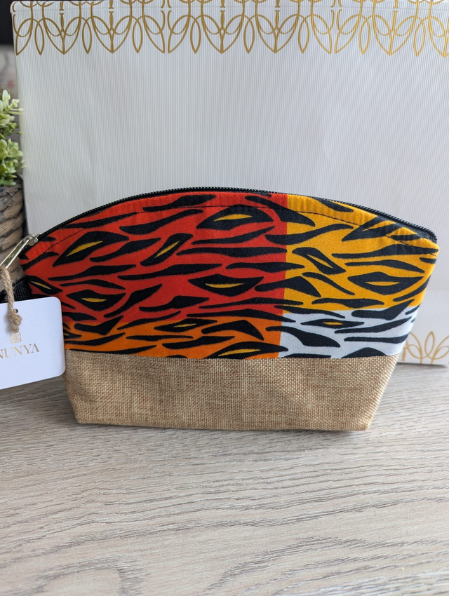 Lot de pochettes en wax et toile de jute