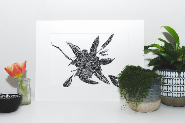 Rhododendron flower Mounted Fine Art Giclée Print