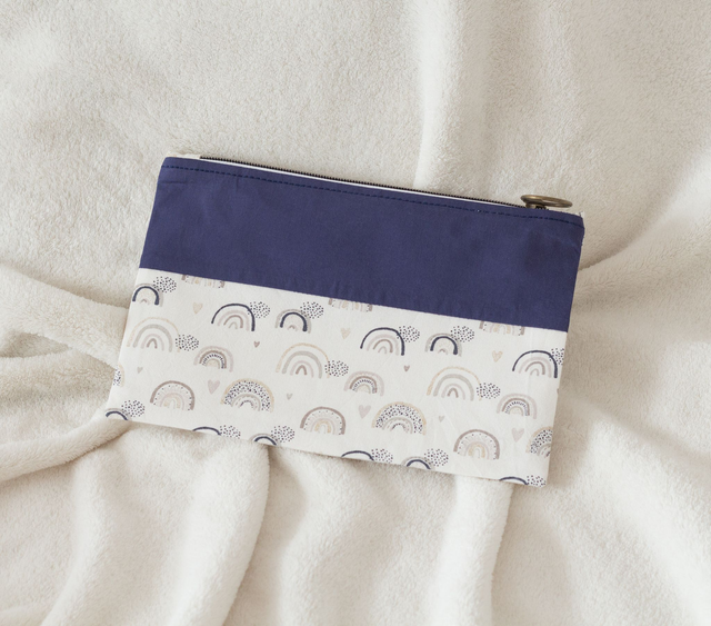 Pochette plate personnalisable Marine / Arc-en-ciel