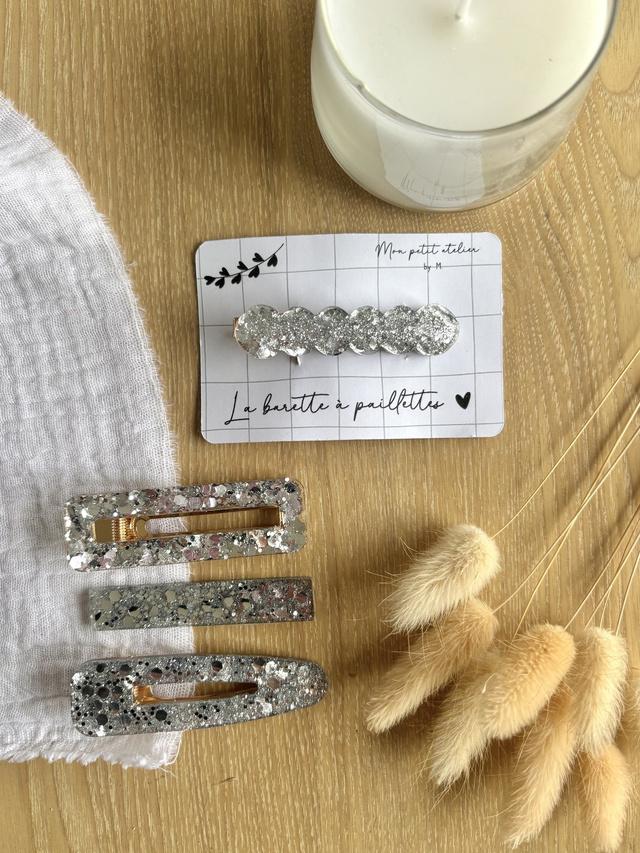 La barette à paillettes - Argent