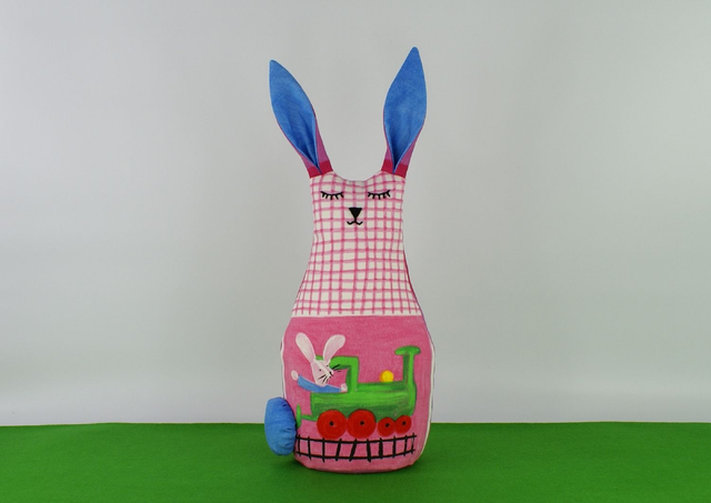 Designers Guild Fabric Bunny Rabbit Doorstop, Bunny Bookend, House Warming Gift, Easter Gift, Made in UK