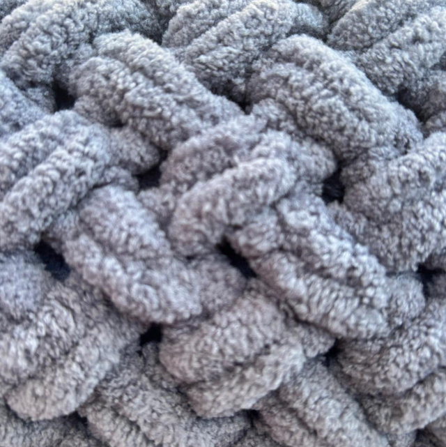 Grey chunky soft touch blanket 