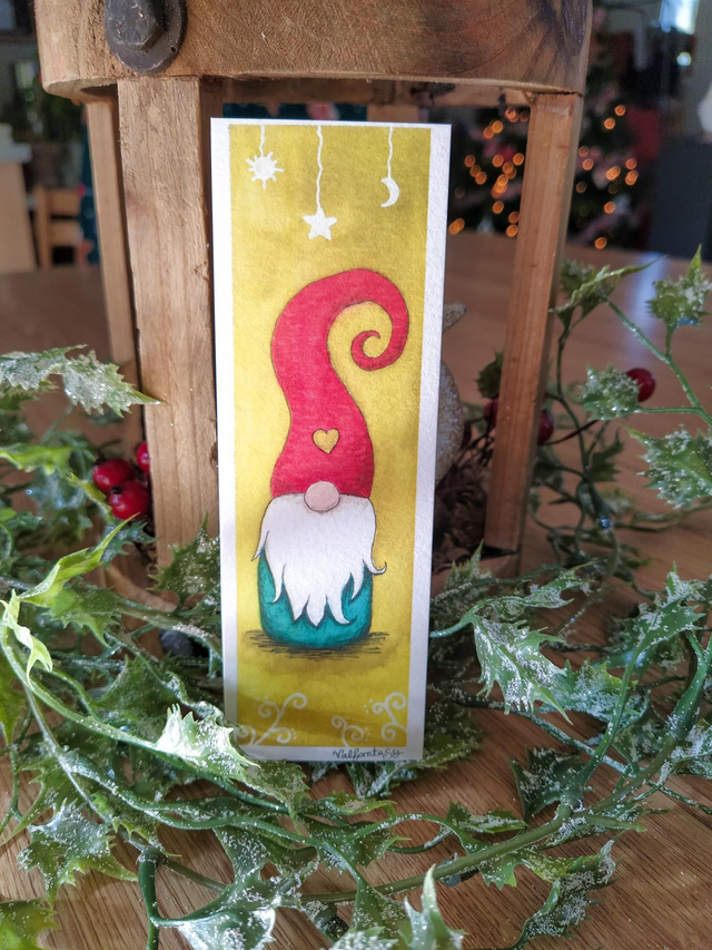 Marque Pages "Lutin jaune", 5 x 15cm