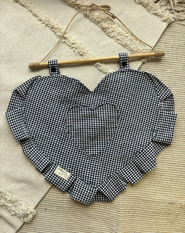 Sac à foin cœur &quot;vichy&quot;