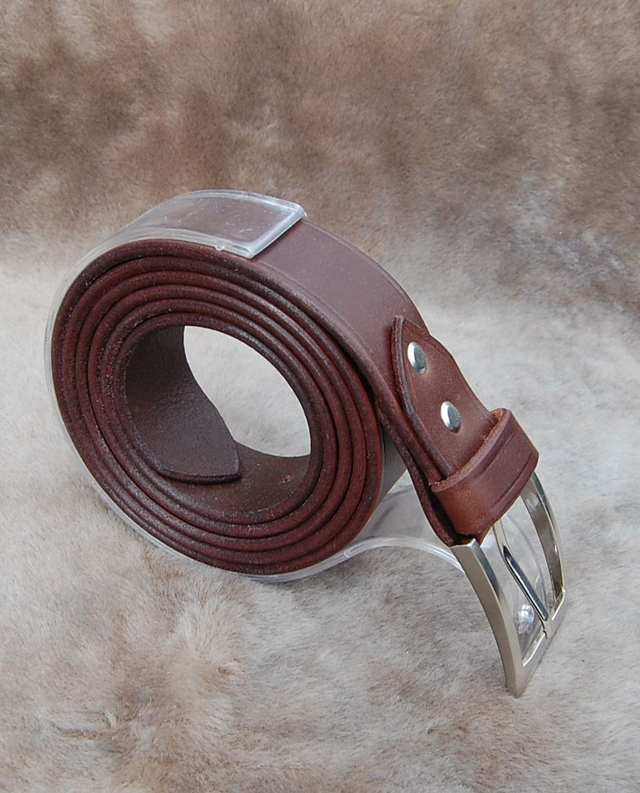 Ceinture en croupon de vachette marron foncé en 35 mm de large