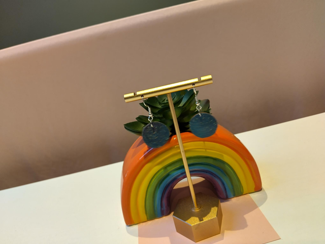 Starry sky polymer clay earrings 