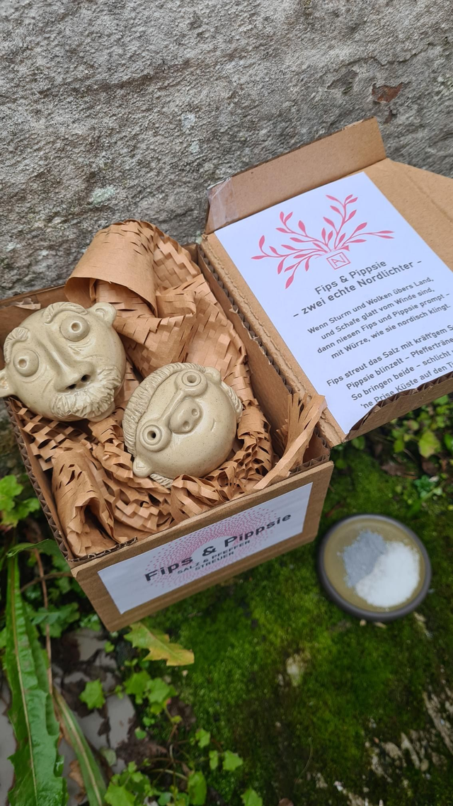 Salz-&Pfefferstreuer "Fips&Pippsie", weiss