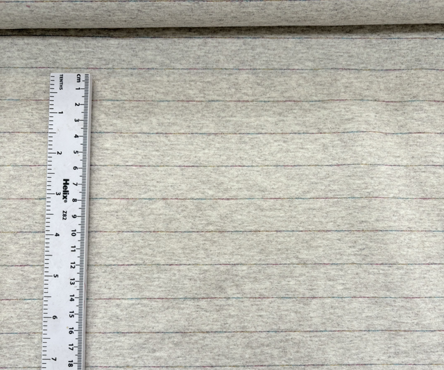 Oatmeal French Terry with Lurex Rainbow Stripe