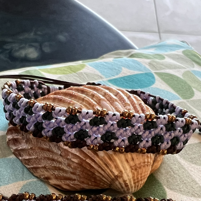 Bracelet Zazalien Lavande, vert foncé, marron