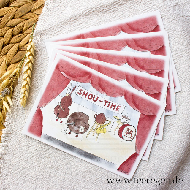 Shou-Time - Set of 5 - Tea Culture On Postcards