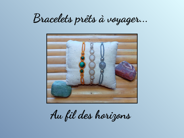 Bracelet macramé Pierre de Lune, Malachite et Labradorite - Intuition et Protection 