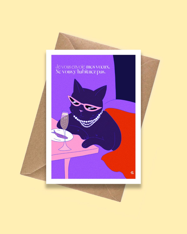 Noël: carte de voeux  diva cat