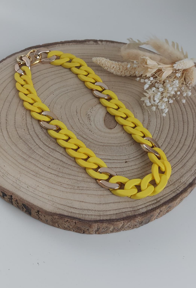 Collier Gaspard jaune doré 