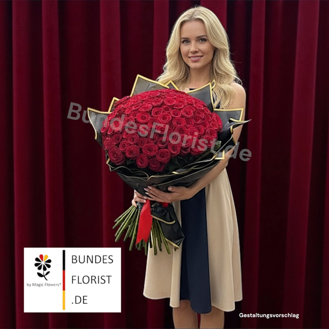 Rote Rosen 101 Stück
