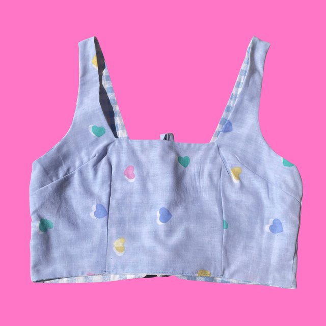 Crop top reversible "Baby Blue" - L/XL