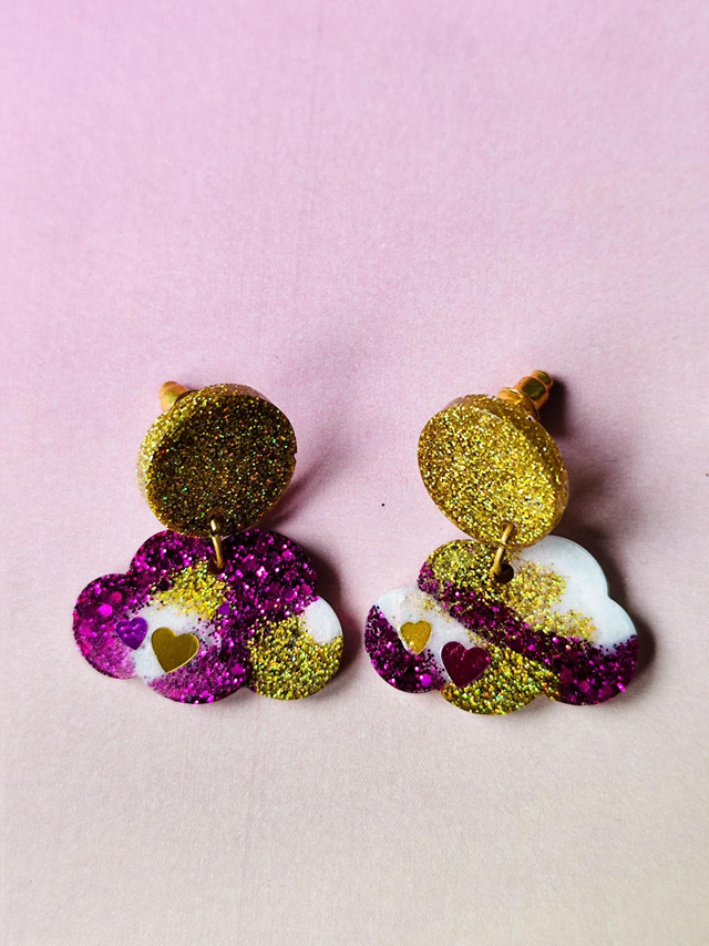 Boucles d&#039;oreilles Cloud 9 Nuages rose