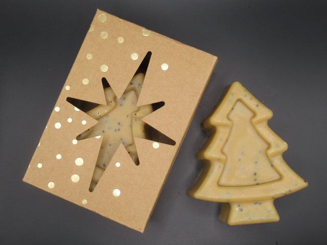 Coffret 1 savon de Noël forme "Sapin"