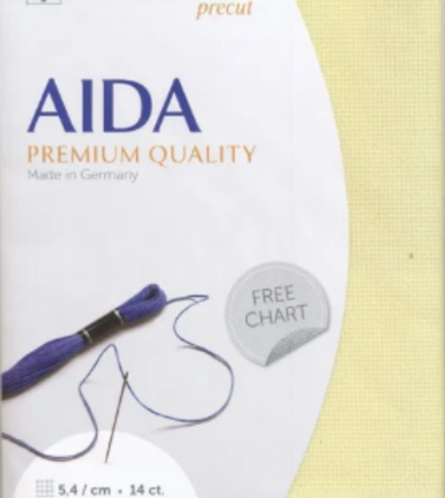 Zweigart 14ct Aida Lemon ~ Fat Quarter 48cm x 53cm