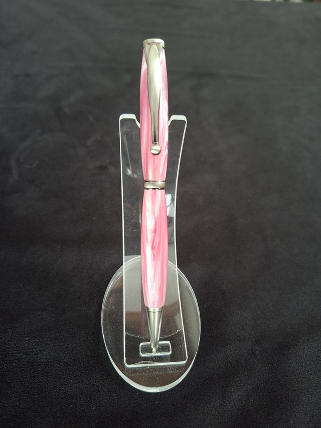 Stylo Fancy inox brossé rose girly