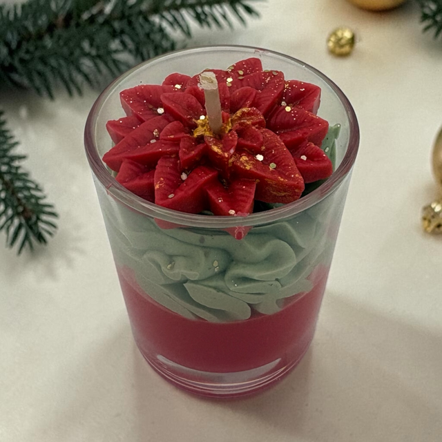 Bougie gourmande fleur de Noël