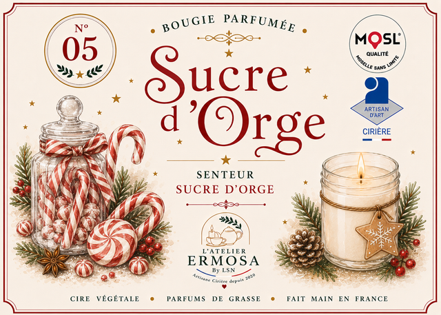 1. Bougie parfumée artisanale Sucre d'Orge